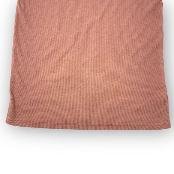 American Eagle AE Ribbed Saltwash V-Neck Baby Tee Rust Pink Women’s Size XL - Picture 4 of 10